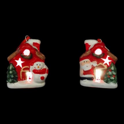 Κρεμαστό Χριστουγεννιάτικο Σπιτάκι με Μπαταρία